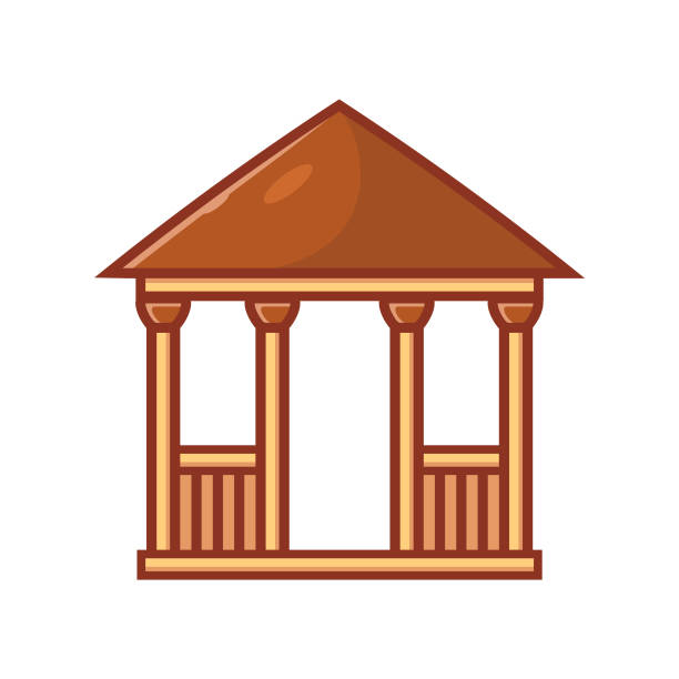 gazebos design vector icon flat isolated illustration gazebos design vector icon flat modern isolated illustration octagon house stock illustrations