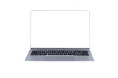 Laptop with empty space isolated on white background with clipping path.