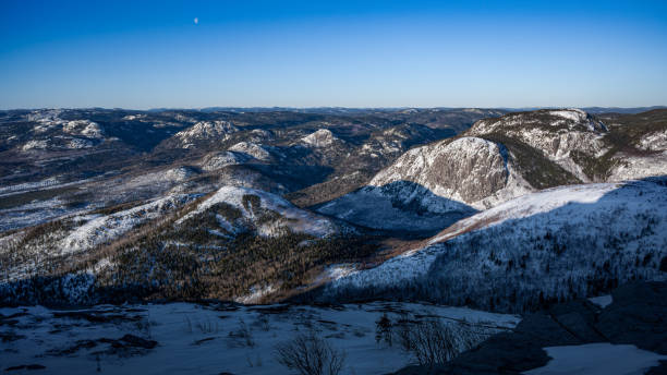 istock Morning sunlight over a sea of snow covered mountains 1486873552