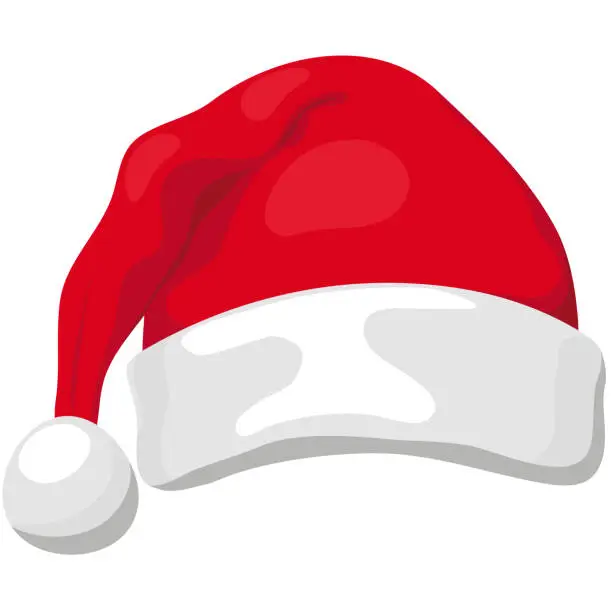 Vector illustration of Santa Claus, red hat vector illustration