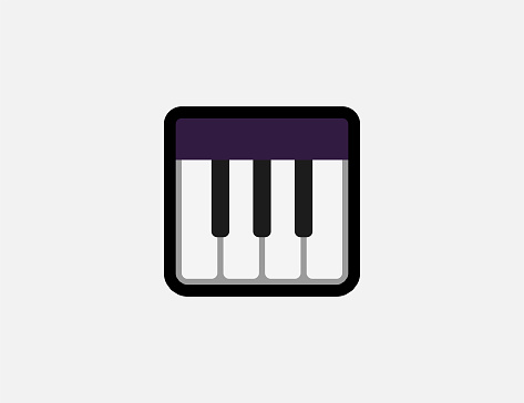 Musical Keyboard vector icon. Piano Keyboard isolated illustration, symbol