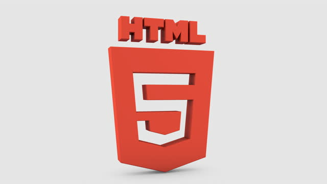 3D animation of Web technology shield HTML5