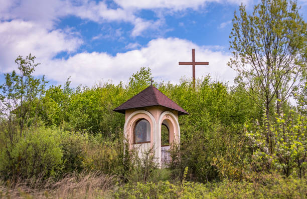 Landscape with a chapel in a mountain village