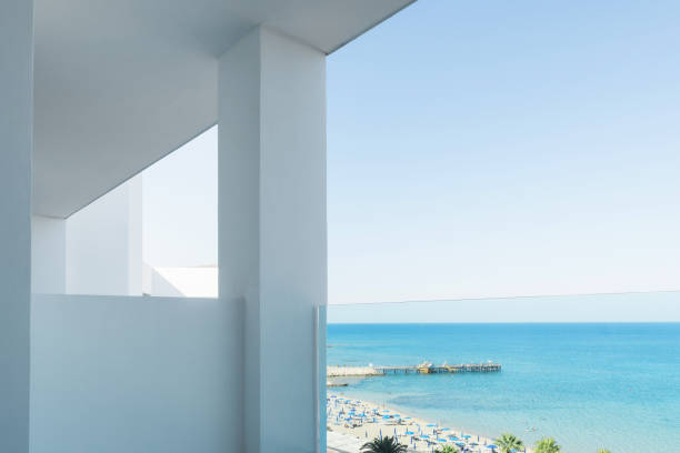 istock Facade details of modern minimalistic white building 1486892780