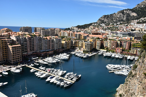 panorama of Monte Carlo with harbour and cityimage stitched vertically and horizontally out of several images from a Canon 1000D with Canon EF 17-40mm