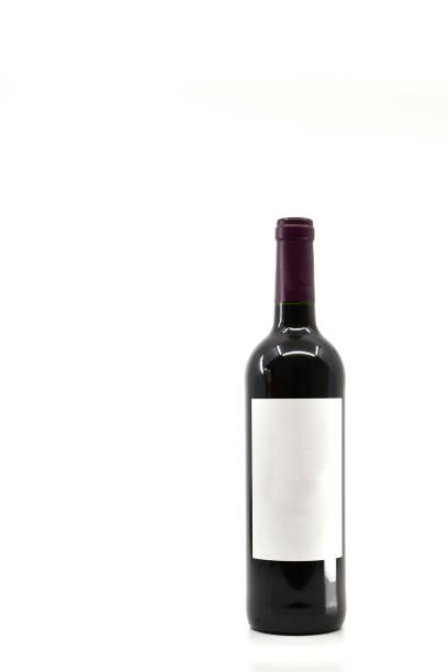istock Full unopened bottle of red wine with a blank label 1486894126