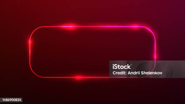 Neon Rounded Rectangle Frame With Shining Effects Stock Illustration ...