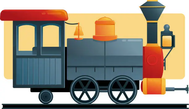 Vector illustration of Vintage Locomotive Train Engine