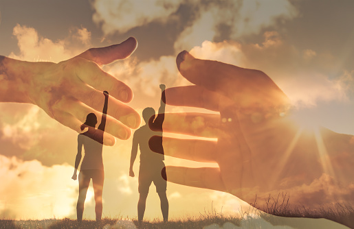 Spring Forward Helping Hand People Getting Helping Hand Support From Each Other Working As A Team ...