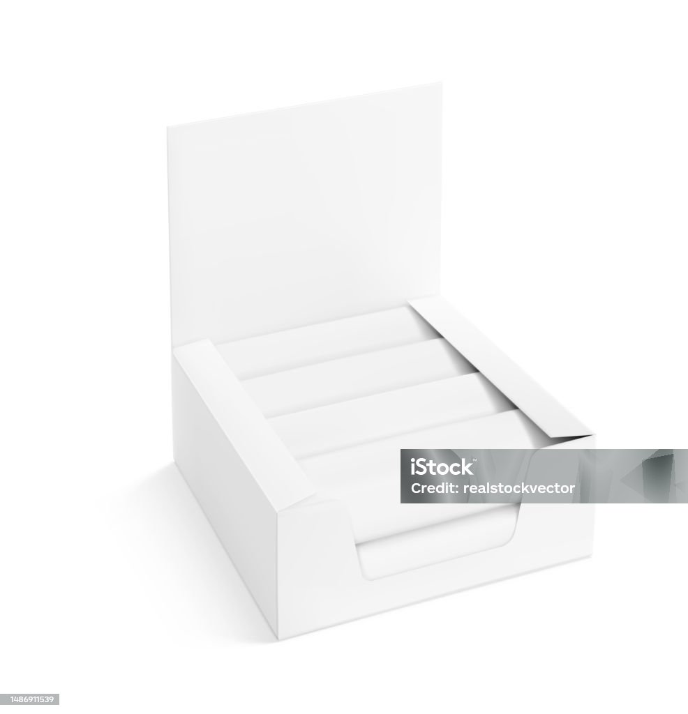 Normal Show Box Blank Open Show Box Mockup With Bars Vector Illustration Isolated On ...
