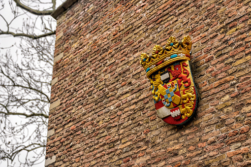 High resolution photograph of a detail from a portrait of Medieval pope looking to heaven, 15th Century