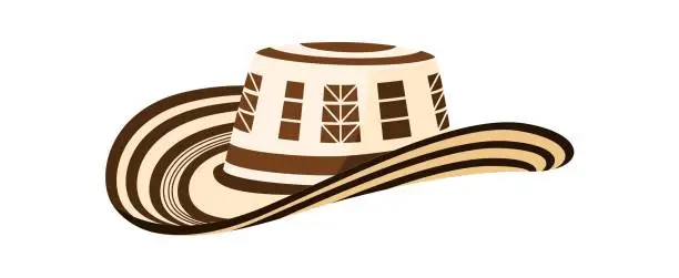 Vector illustration of Barranquilla carnival holiday cartoon panama hat