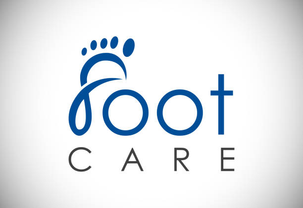 stockillustraties, clipart, cartoons en iconen met abstract foot care logo designs vector, iconic foot logo sign symbol - pedicure