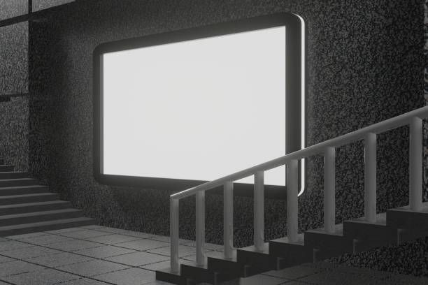 istock Blank white billboard on public street background 1486928406