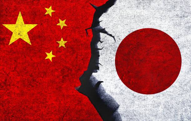 istock Japan and China flag together. China Japan relations 1486932125