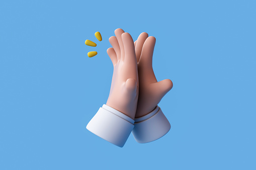 Representación 3D de las manos aplaudiendo photo
