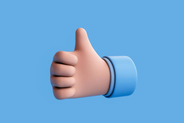 istock 3d rendering of Hand with thumbs up. 1486944578