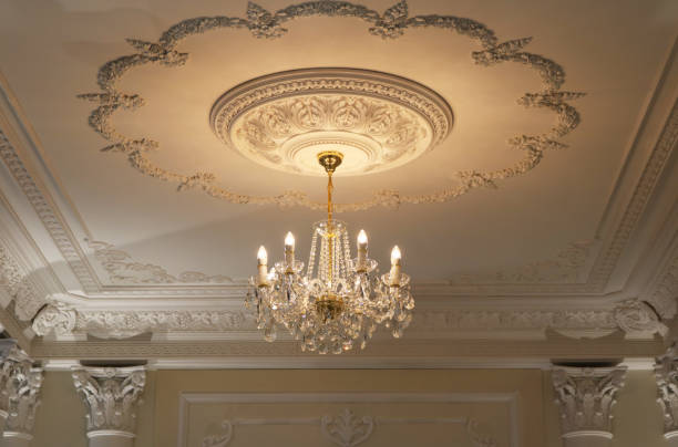 istock Crystal chandelier warm light luxury elegant style. 1486948814