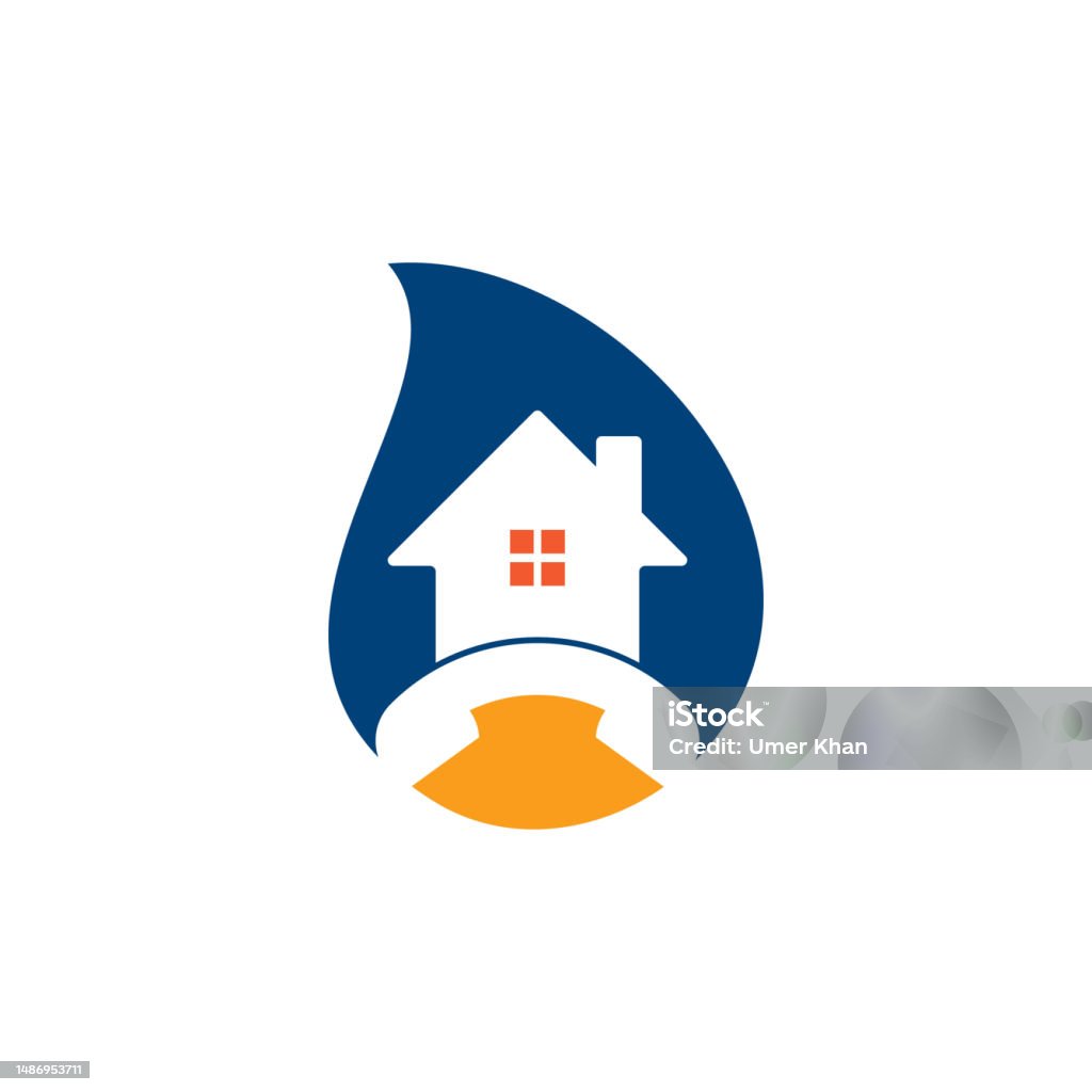 Drop Call Shape Image House Call Drop Shape Concept Logo Design Template Stock Illustration ...