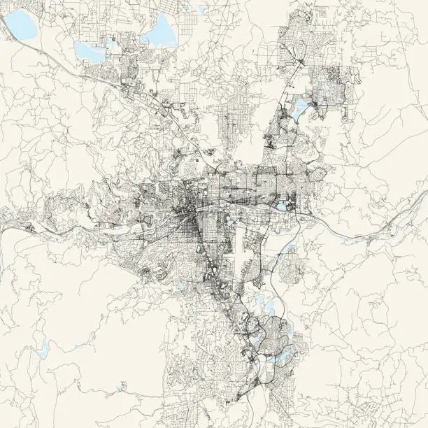 Vector illustration of Reno, Nevada, USA Vector Map