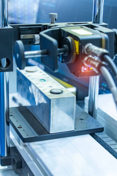 istock automatic machine measuring the voltage of Smart Battery pack for renewable green energy industry 1486965739