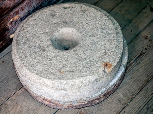 istock old round stone millstones for flour production 1486970841