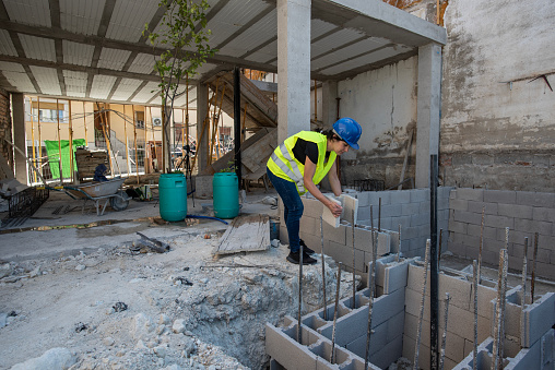 I work in a house under construction where the structure is freshly concreted and propped up