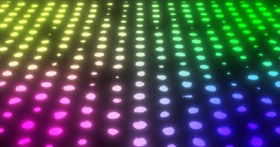 Abstract background of colorful flashing dots.
