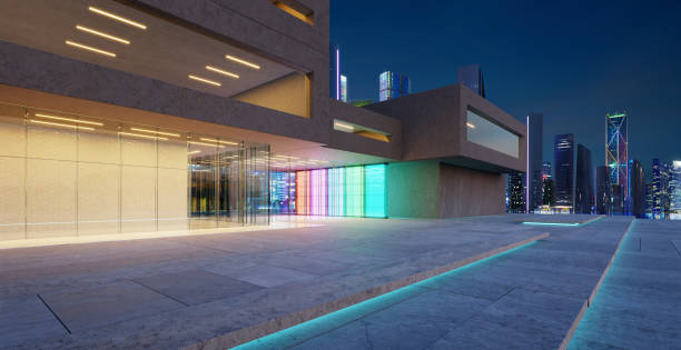 istock 3d Modern office buildings exterior. 1486984282