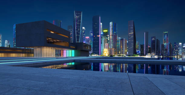 istock 3d Modern office buildings exterior. 1486984334