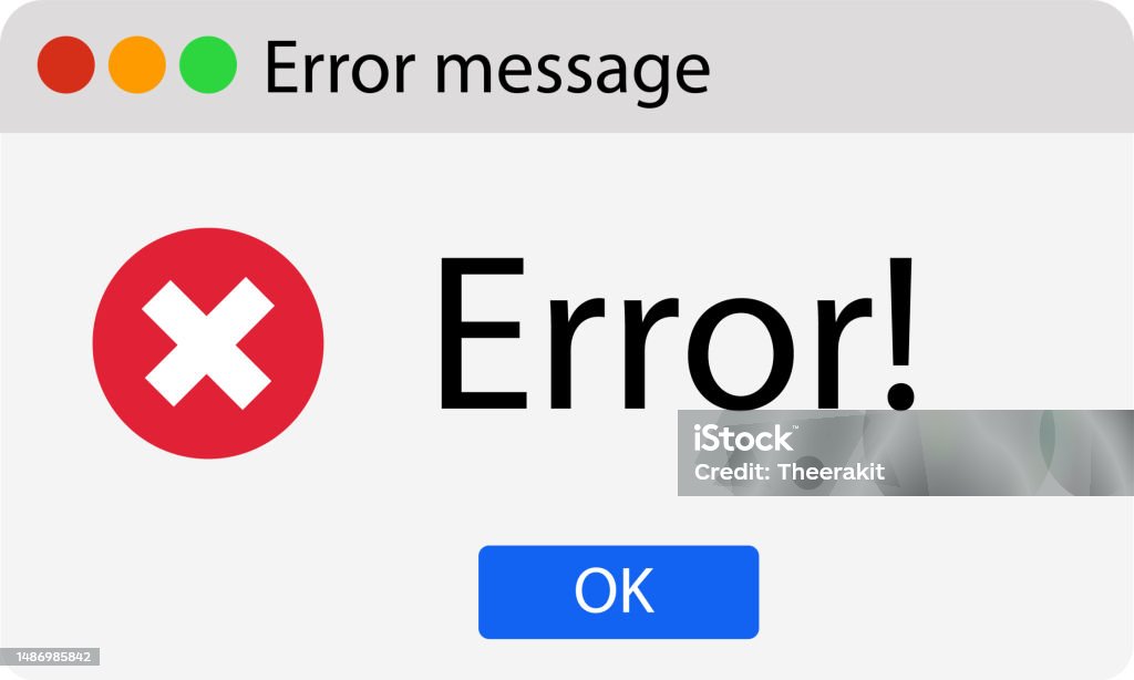 Error Message Computer Window Alert Popup System Error Sign Window ...