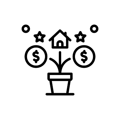 Icon for beneficial, profitable, advantageous, serviceable, gainful, salutary, house, valuable, profitable, price