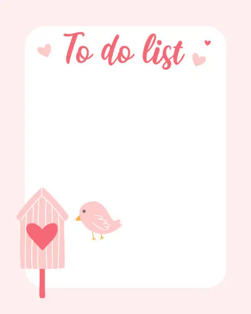 Vector illustration of To do list template. Check list . Vector illustration in a flat style.