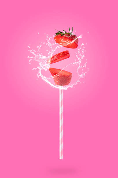 Various fruits represented as a lollipop