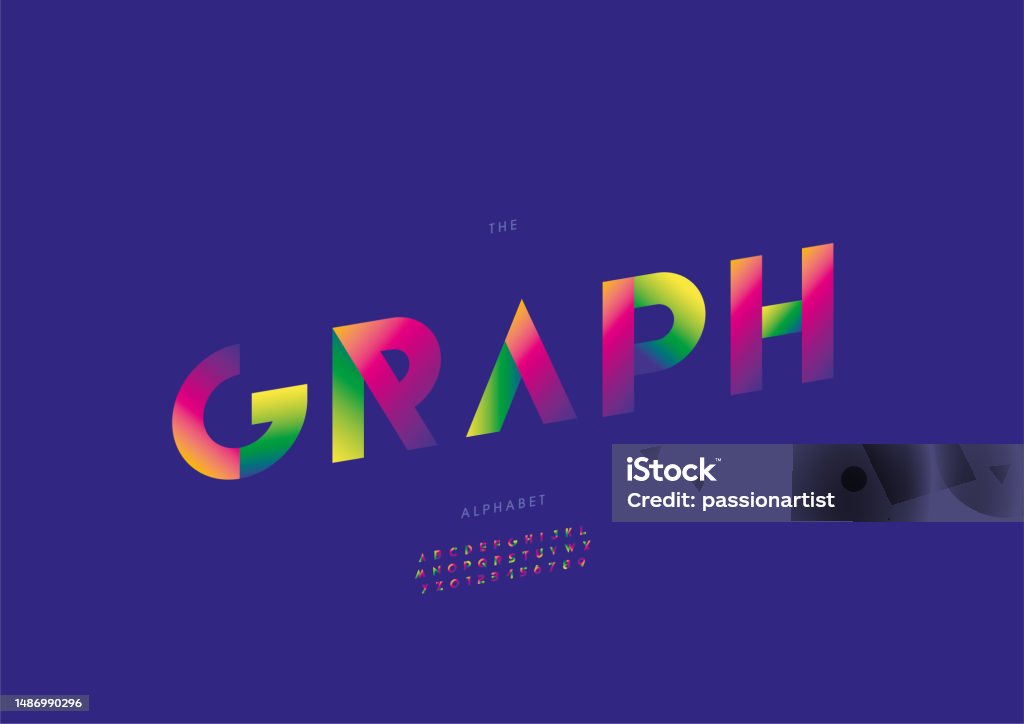 Color Graphing Lettering Graph Alphabet Stock Illustration - Download Image Now - Abstract ...