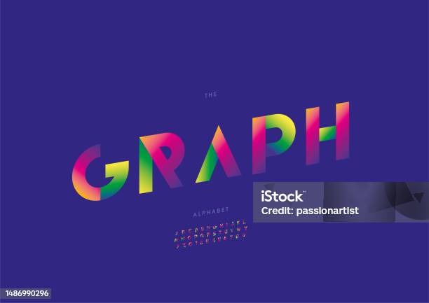 Stylized Graph Lettering Graph Alphabet Stock Illustration - Download Image Now - Abstract ...