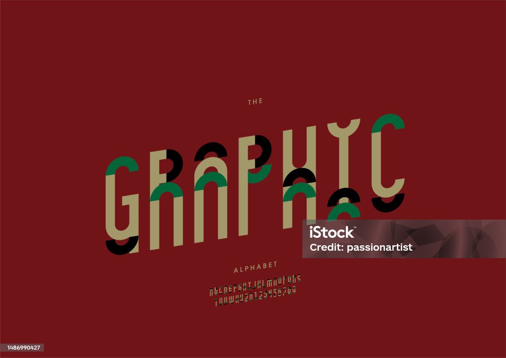 Stylized Graph Lettering Graphic Alphabet Stock Illustration - Download Image Now - Abstract ...
