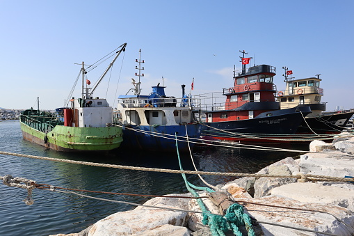 Old ships at the Maltepe Coast in Istanbul, Türkiye