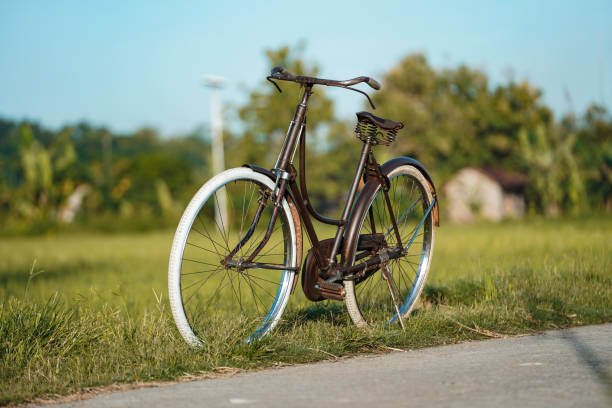 istock classic onthel bicycles that are displayed on village roads around the rice fields 1486992105