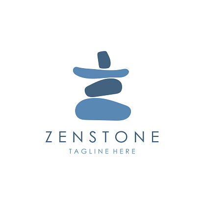 Balanced zen stone logo. Logo for meditation or wellness.