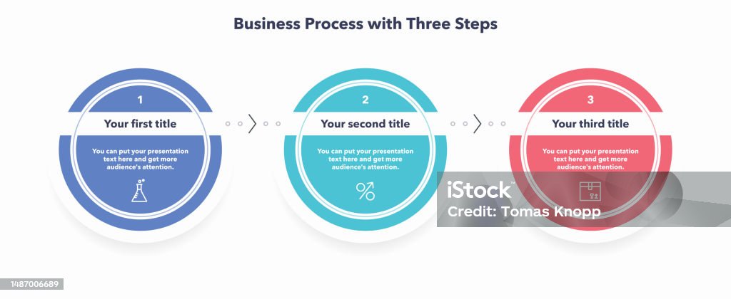 Three W Process Business Process Template With Three Steps Stock Illustration ...