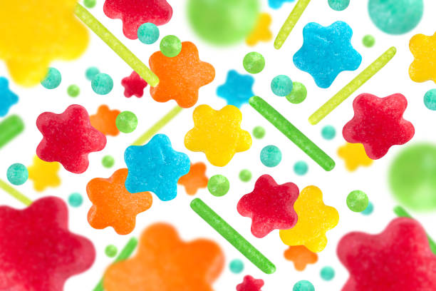 Sugar sprinkles isolated on white background.