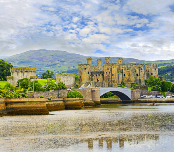 Conwy Castle, North Wales, UK Conwy Castle, North Wales, UK. It belongs among Castles and Town Walls of King Edward in Gwynedd - UNESCO World Heritage site. conwy castle stock pictures, royalty-free photos & images