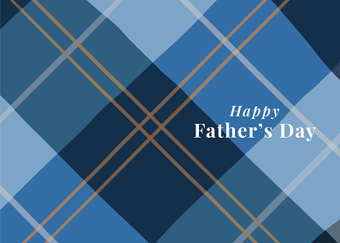 Happy Father’s Day Card with plaid background. Stock illustration