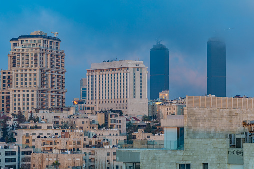 Amman, Jordan The city skyline at dawn.