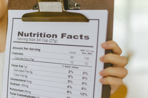 istock Close-up nutrition facts label on paper. 1487020655