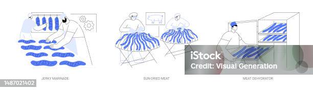 Drying Meat Vector Meat Drying Abstract Concept Vector Illustrations Stock Illustration ...