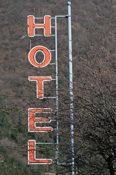 Hotel sign stock photo