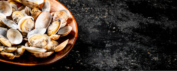 istock Vongole in a plate on the table. 1487024862