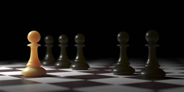 istock Chess pawn piece outstanding. Leadership concept 1487028691